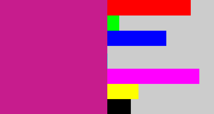 Hex color #c71c8d - magenta