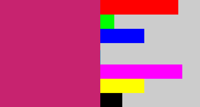 Hex color #c7236f - dark pink