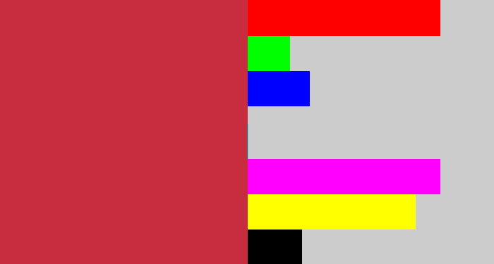 Hex color #c72c3f - reddish