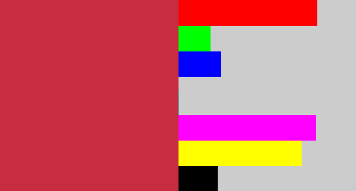 Hex color #c72d3e - reddish