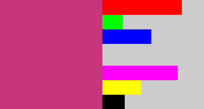 Hex color #c7347b - dark pink