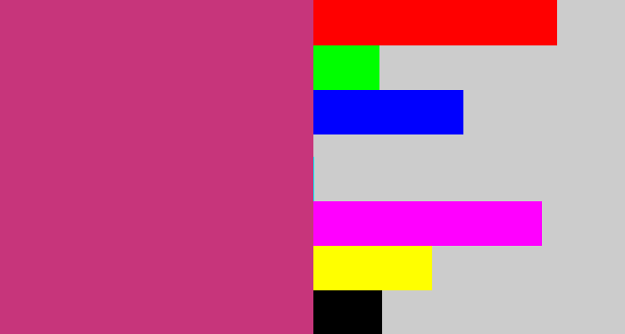 Hex color #c7357b - dark pink