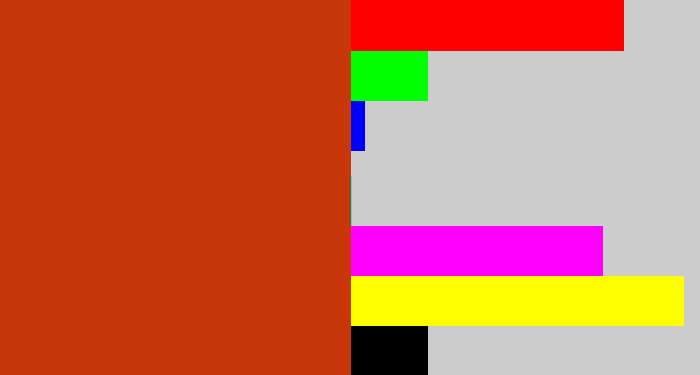 Hex color #c7370a - brick orange