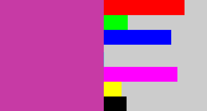 Hex color #c73aa5 - purpley pink