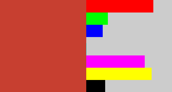 Hex color #c73f30 - reddish