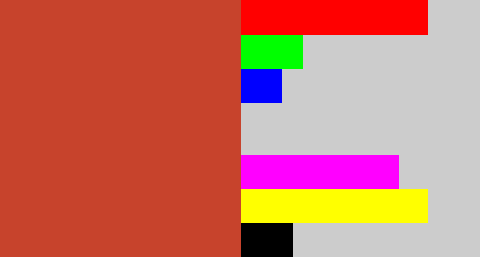 Hex color #c7432c - reddish