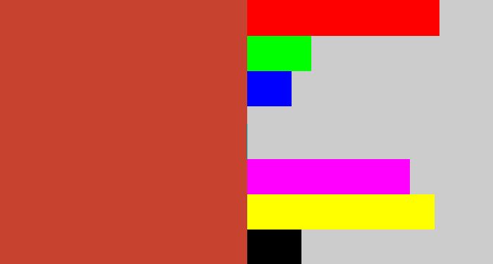 Hex color #c7432f - reddish