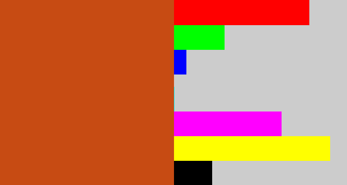 Hex color #c74b13 - brick orange