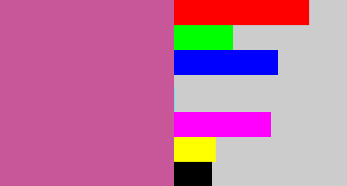 Hex color #c75798 - purplish pink