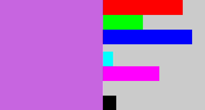 Hex color #c763de - bright lilac