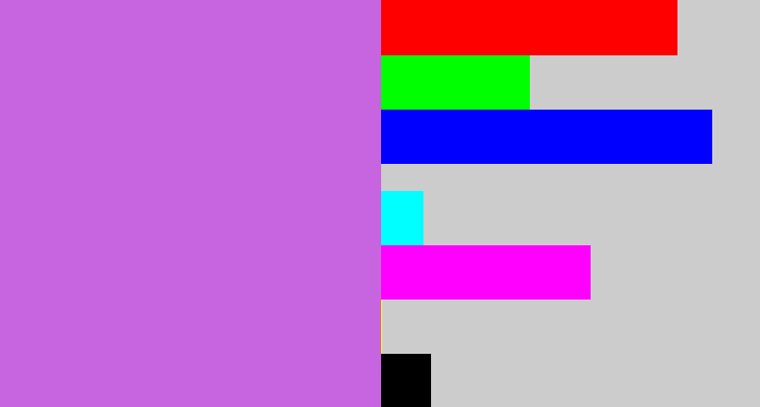 Hex color #c764df - bright lilac