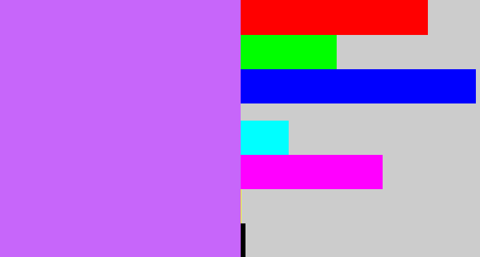 Hex color #c766fa - bright lavender