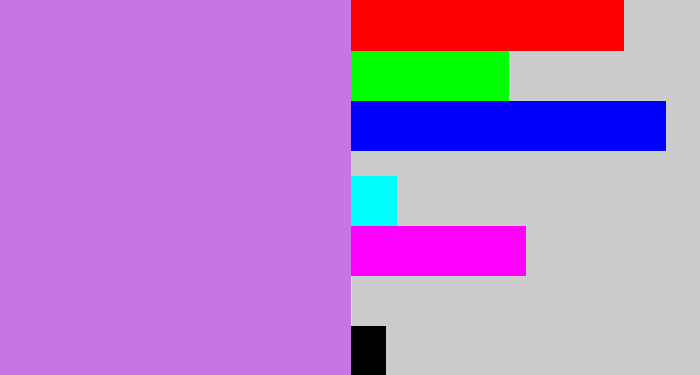 Hex color #c774e6 - light purple