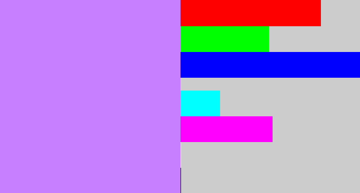 Hex color #c77eff - light purple