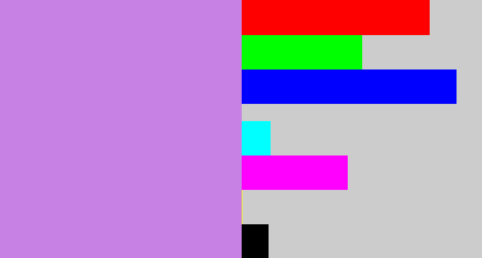 Hex color #c780e3 - light purple