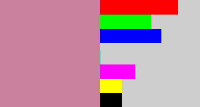 Hex color #c7819b - greyish pink