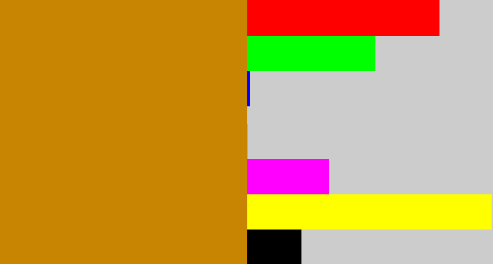 Hex color #c78502 - ochre