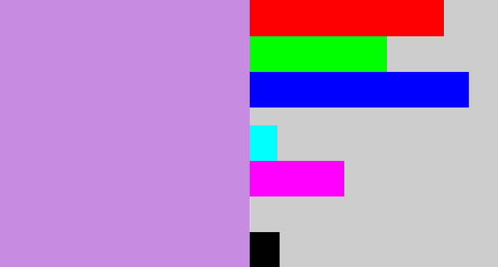 Hex color #c78be0 - pale purple