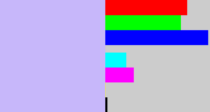 Hex color #c7b7fa - pale violet