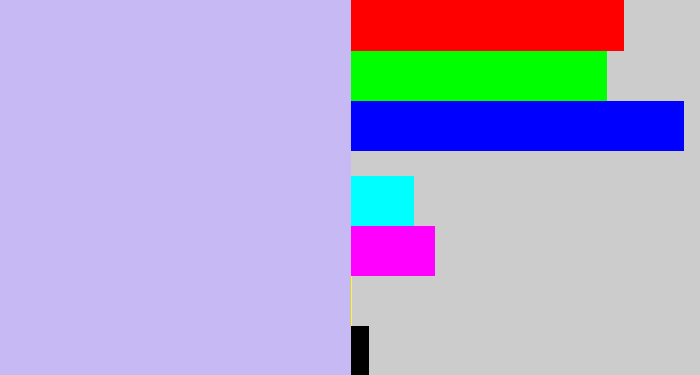 Hex color #c7b9f3 - pale violet