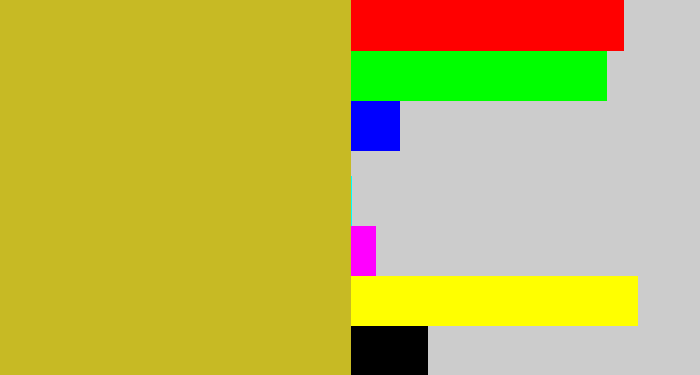 Hex color #c7ba24 - puke yellow