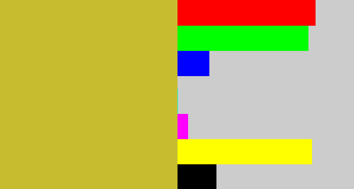 Hex color #c7bc2f - puke yellow