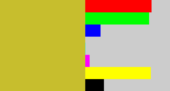 Hex color #c7be2d - puke yellow