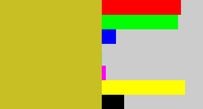 Hex color #c7bf24 - puke yellow