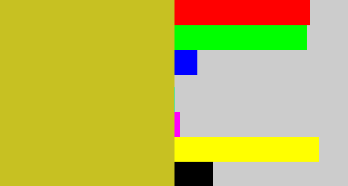 Hex color #c7c122 - puke yellow