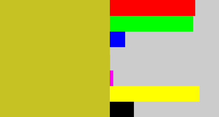 Hex color #c7c224 - puke yellow