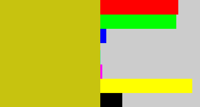 Hex color #c7c30f - vomit yellow