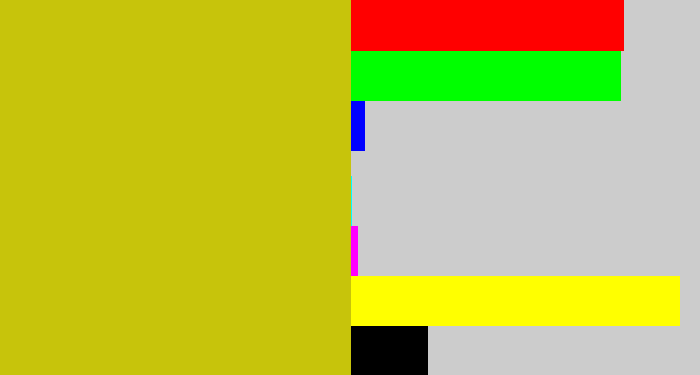 Hex color #c7c40b - vomit yellow