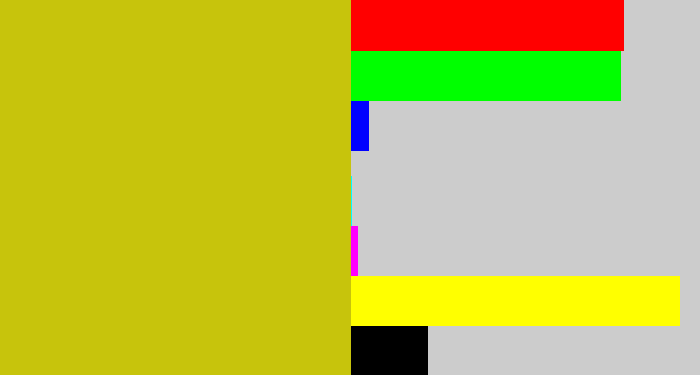 Hex color #c7c40c - vomit yellow