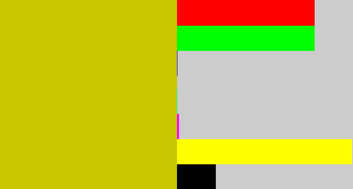 Hex color #c7c601 - ugly yellow