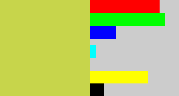 Hex color #c7d54b - sickly yellow