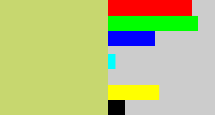 Hex color #c7d76f - greenish beige