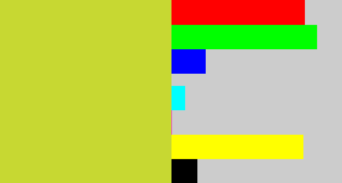 Hex color #c7d832 - sickly yellow