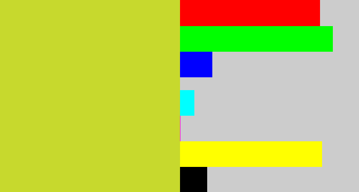 Hex color #c7d92d - sickly yellow