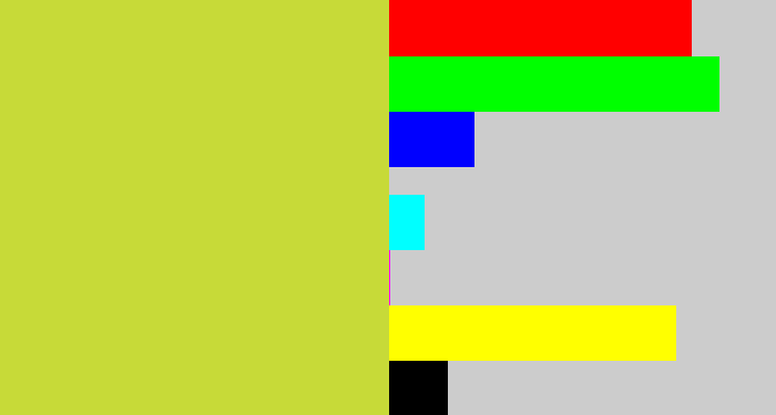 Hex color #c7da38 - sickly yellow