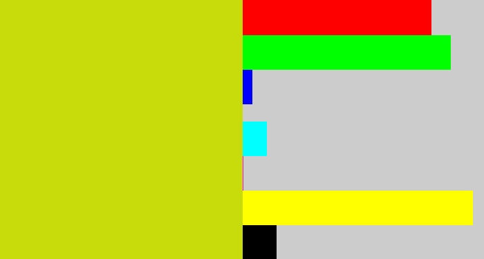 Hex color #c7dc0a - green/yellow