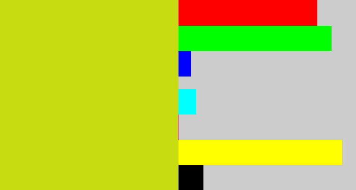 Hex color #c7dc11 - yellowish green