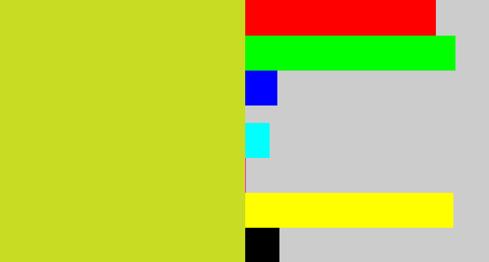 Hex color #c7dc22 - sickly yellow