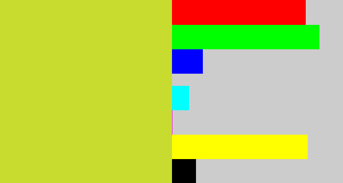 Hex color #c7dc2f - sickly yellow