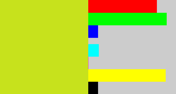 Hex color #c7e21c - sickly yellow