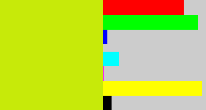 Hex color #c7ea09 - greeny yellow