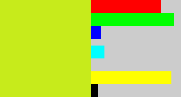 Hex color #c7eb1b - yellowy green