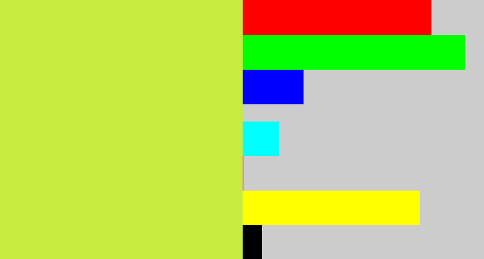 Hex color #c7eb3f - yellow/green