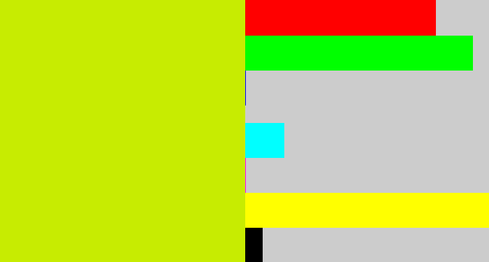 Hex color #c7ec01 - greeny yellow