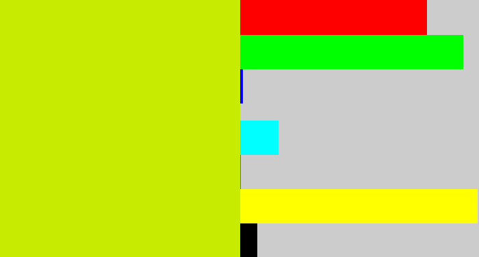Hex color #c7ec02 - greeny yellow