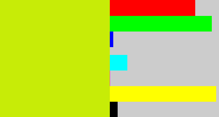 Hex color #c7ec07 - greeny yellow